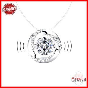925 Silver CZ Floating Pendant Necklace 16 Inch Hypoallergenic Jewelry